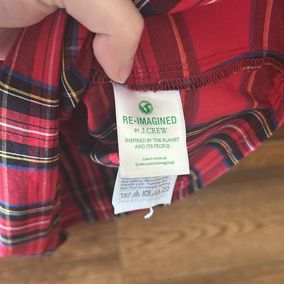 Crewcuts holiday red plaid blouse size 8 - Picture 3 of 5
